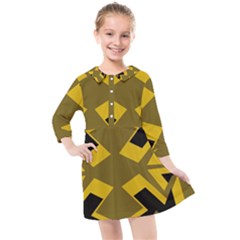 Abstract pattern geometric backgrounds   Kids  Quarter Sleeve Shirt Dress