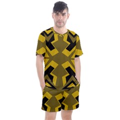 Abstract pattern geometric backgrounds   Men s Mesh Tee and Shorts Set