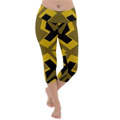 Abstract Pattern Geometric Backgrounds   Lightweight Velour Capri Yoga Leggings by Eskimos