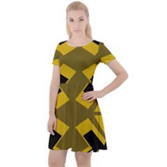 Abstract pattern geometric backgrounds   Cap Sleeve Velour Dress 