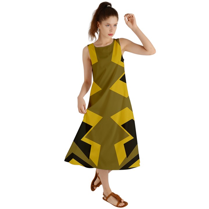 Abstract pattern geometric backgrounds   Summer Maxi Dress