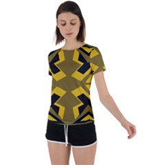 Abstract pattern geometric backgrounds   Back Circle Cutout Sports Tee