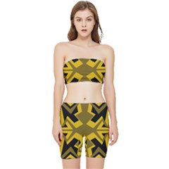 Abstract pattern geometric backgrounds   Stretch Shorts and Tube Top Set