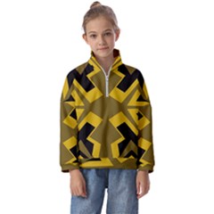 Abstract Pattern Geometric Backgrounds   Kids  Half Zip Hoodie