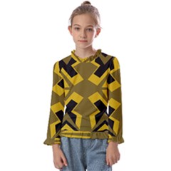 Abstract Pattern Geometric Backgrounds   Kids  Frill Detail Tee