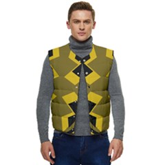 Abstract pattern geometric backgrounds   Men s Short Button Up Puffer Vest	