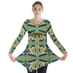 Abstract Pattern Geometric Backgrounds   Long Sleeve Tunic  by Eskimos