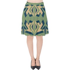 Abstract Pattern Geometric Backgrounds   Velvet High Waist Skirt by Eskimos