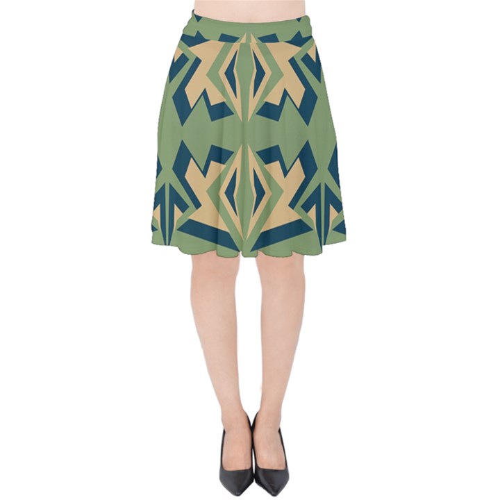 Abstract pattern geometric backgrounds   Velvet High Waist Skirt