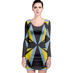 Abstract Pattern Geometric Backgrounds   Long Sleeve Bodycon Dress by Eskimos