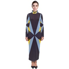 Abstract Pattern Geometric Backgrounds   Turtleneck Maxi Dress