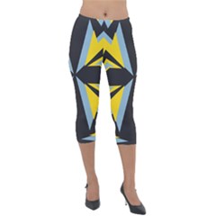 Abstract Pattern Geometric Backgrounds   Lightweight Velour Capri Leggings  by Eskimos