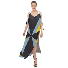 Abstract Pattern Geometric Backgrounds   Maxi Chiffon Cover Up Dress by Eskimos