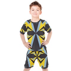 Abstract Pattern Geometric Backgrounds   Kids  Tee And Shorts Set by Eskimos