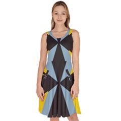 Abstract Pattern Geometric Backgrounds   Knee Length Skater Dress With Pockets by Eskimos