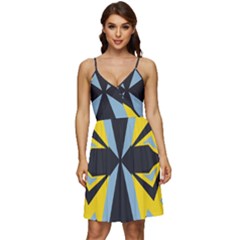 Abstract Pattern Geometric Backgrounds   V-neck Pocket Summer Dress 