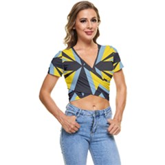 Abstract Pattern Geometric Backgrounds   Short Sleeve Foldover Tee