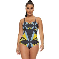 Abstract Pattern Geometric Backgrounds   Retro Full Coverage Swimsuit by Eskimos