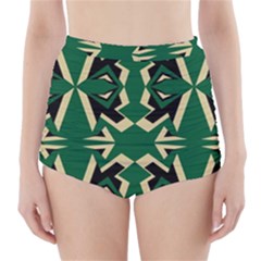 Abstract Pattern Geometric Backgrounds   High-waisted Bikini Bottoms by Eskimos