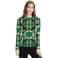 Abstract Pattern Geometric Backgrounds   Women s Long Sleeve Rash Guard