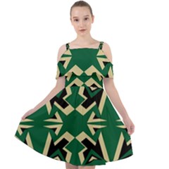 Abstract Pattern Geometric Backgrounds   Cut Out Shoulders Chiffon Dress