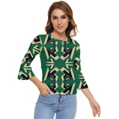 Abstract Pattern Geometric Backgrounds   Bell Sleeve Top