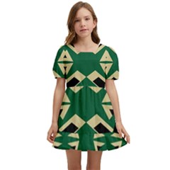 Abstract Pattern Geometric Backgrounds   Kids  Short Sleeve Dolly Dress