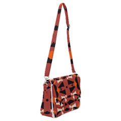 Abstract Pattern Geometric Backgrounds   Shoulder Bag With Back Zipper by Eskimos