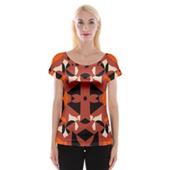 Abstract Pattern Geometric Backgrounds   Cap Sleeve Top by Eskimos