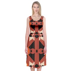 Abstract Pattern Geometric Backgrounds   Midi Sleeveless Dress by Eskimos