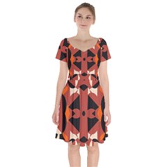 Abstract Pattern Geometric Backgrounds   Short Sleeve Bardot Dress by Eskimos