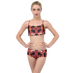 Abstract Pattern Geometric Backgrounds   Layered Top Bikini Set by Eskimos