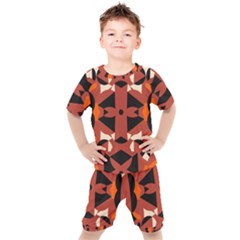 Abstract Pattern Geometric Backgrounds   Kids  Tee And Shorts Set by Eskimos