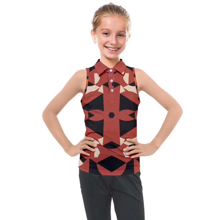 Abstract pattern geometric backgrounds   Kids  Sleeveless Polo Tee