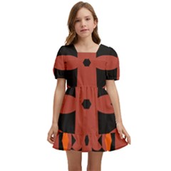 Abstract Pattern Geometric Backgrounds   Kids  Short Sleeve Dolly Dress