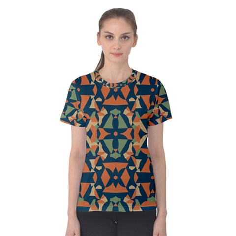 Abstract Pattern Geometric Backgrounds   Women s Cotton Tee by Eskimos