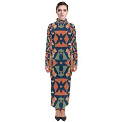 Abstract Pattern Geometric Backgrounds   Turtleneck Maxi Dress by Eskimos