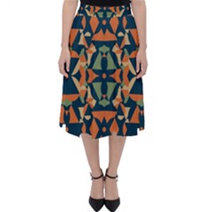 Abstract Pattern Geometric Backgrounds   Classic Midi Skirt by Eskimos