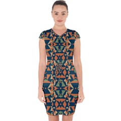 Abstract Pattern Geometric Backgrounds   Capsleeve Drawstring Dress  by Eskimos