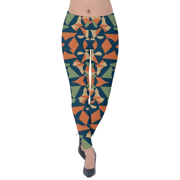 Abstract pattern geometric backgrounds   Velvet Leggings