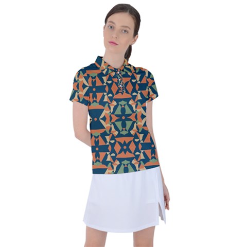 Abstract Pattern Geometric Backgrounds   Women s Polo Tee by Eskimos