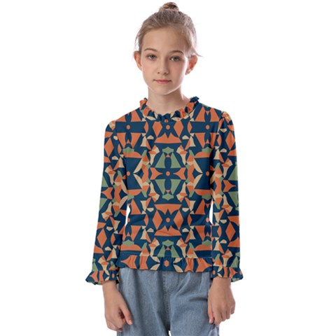 Abstract Pattern Geometric Backgrounds   Kids  Frill Detail Tee by Eskimos