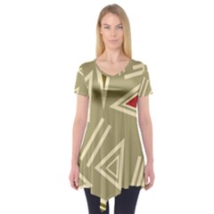 Abstract Pattern Geometric Backgrounds   Short Sleeve Tunic  by Eskimos