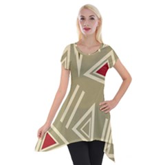 Abstract Pattern Geometric Backgrounds   Short Sleeve Side Drop Tunic by Eskimos