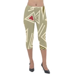 Abstract Pattern Geometric Backgrounds   Lightweight Velour Capri Leggings  by Eskimos