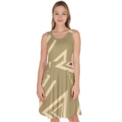 Abstract Pattern Geometric Backgrounds   Knee Length Skater Dress With Pockets by Eskimos