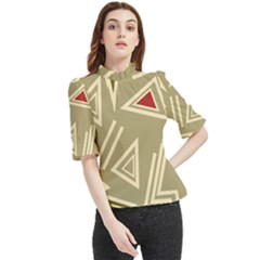 Abstract Pattern Geometric Backgrounds   Frill Neck Blouse