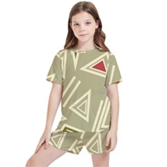 Abstract Pattern Geometric Backgrounds   Kids  Tee And Sports Shorts Set by Eskimos