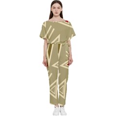 Abstract Pattern Geometric Backgrounds   Batwing Lightweight Chiffon Jumpsuit by Eskimos