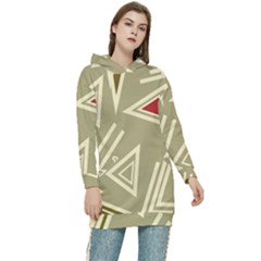 Abstract Pattern Geometric Backgrounds   Women s Long Oversized Pullover Hoodie